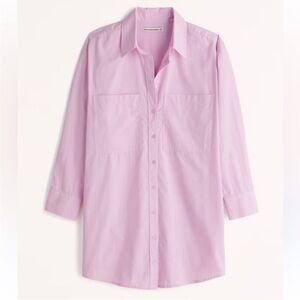 Abercrombie Pink Relaxed Poplin Shirt Dress L